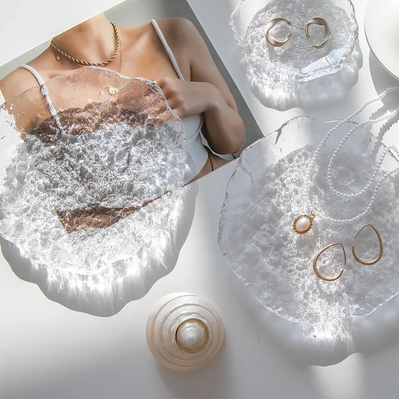 Glas Smyckesfat med Bubbligt Mönster