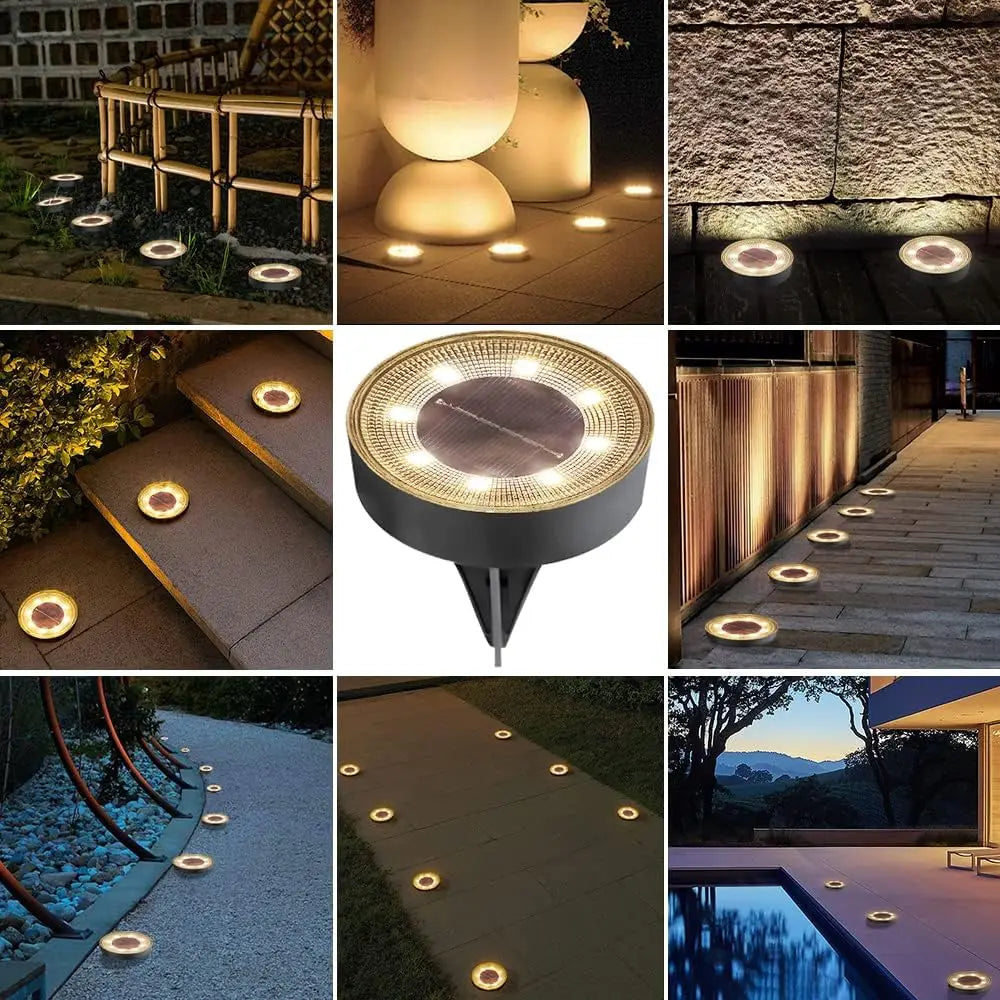 LED solcellsmarkspotlights vattentäta utomhusbelysning för trädgården
