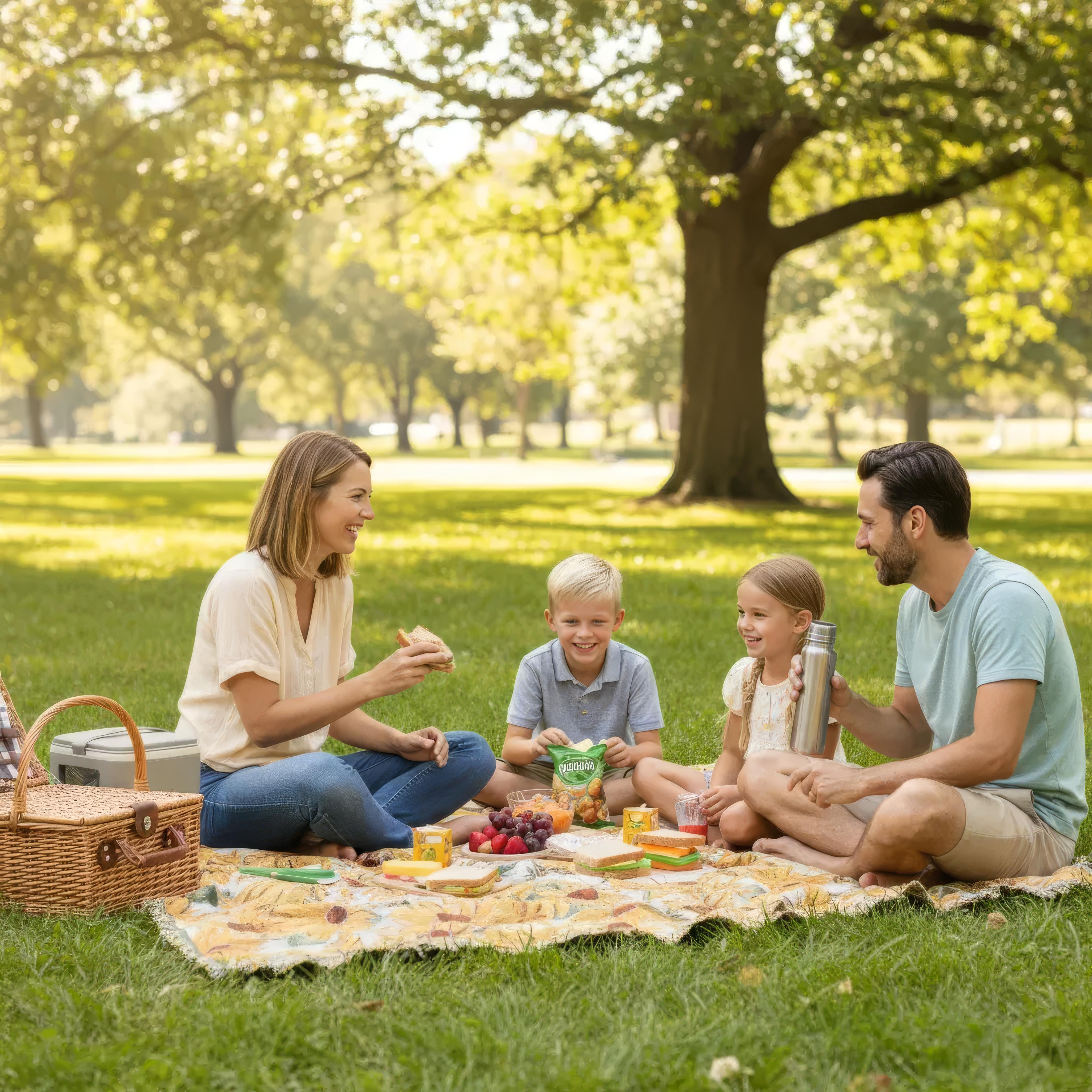 Picknickfilt vattentät med blommönster 180x230 cm