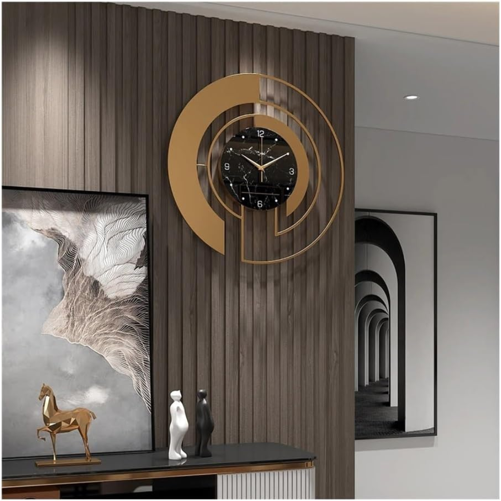 Modern metal väggklocka rund glasdesign tyst rörelse