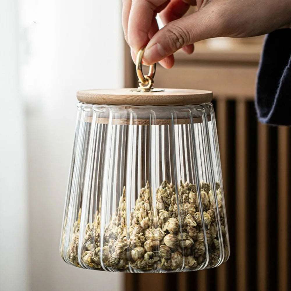 Förvaringsburk I Glas Med Trälock