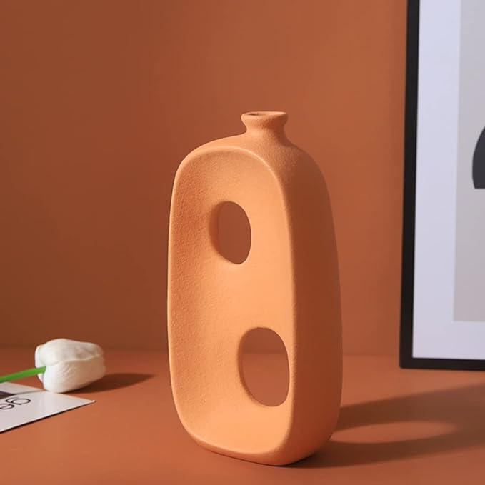 Keramisk ihålig vas abstrakt design