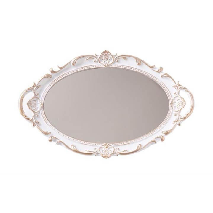 Spegelblank oval bricka vintage design