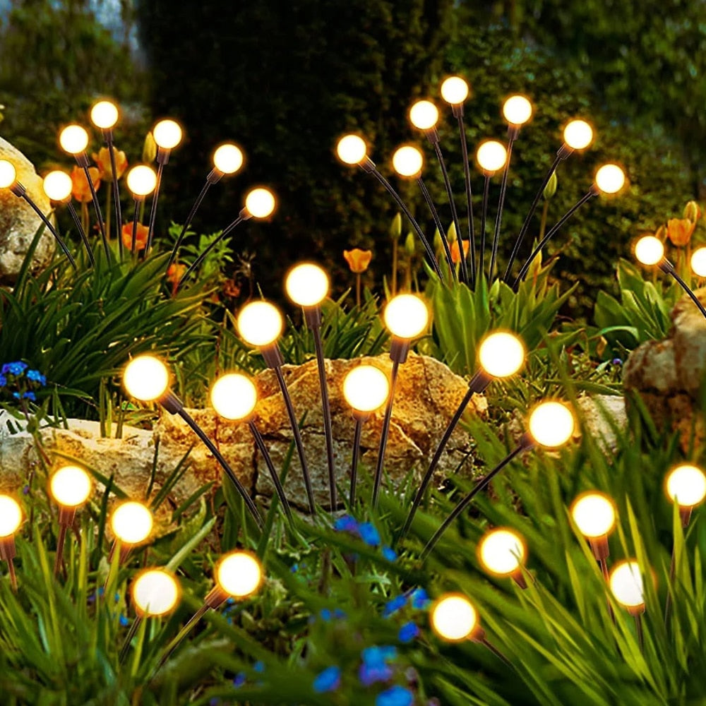 Solcellslampor för trädgård, 2-pack, 70 cm, 6 LED