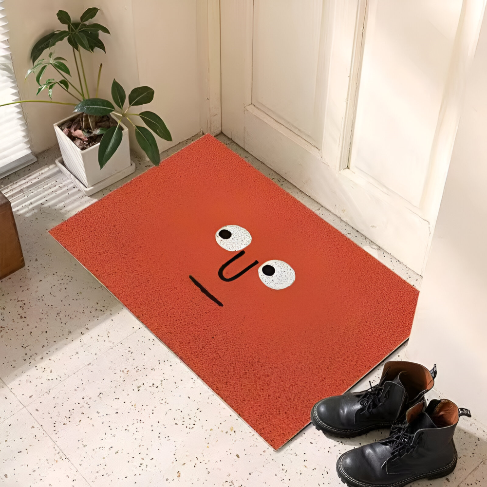 Halkfri PVC Dörrmatta med Smiley-ansikte Entrématta
