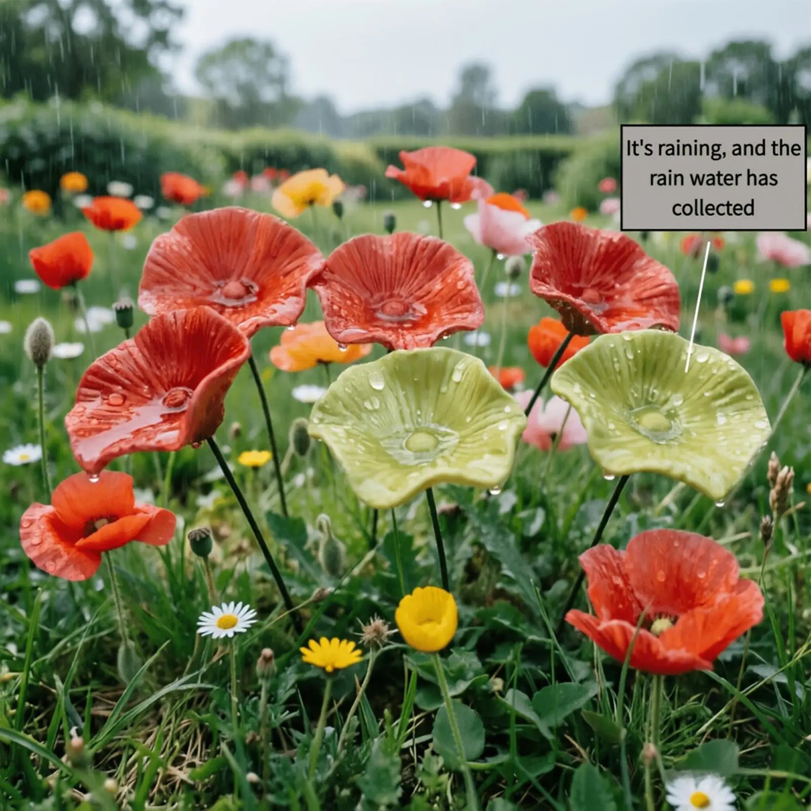 Närbild på bietråg i keramik med blomformad skål och dekorativ yta