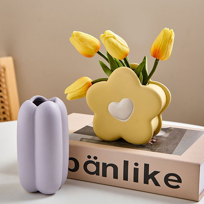 Keramiskt blomvas danskt pastellmotiv