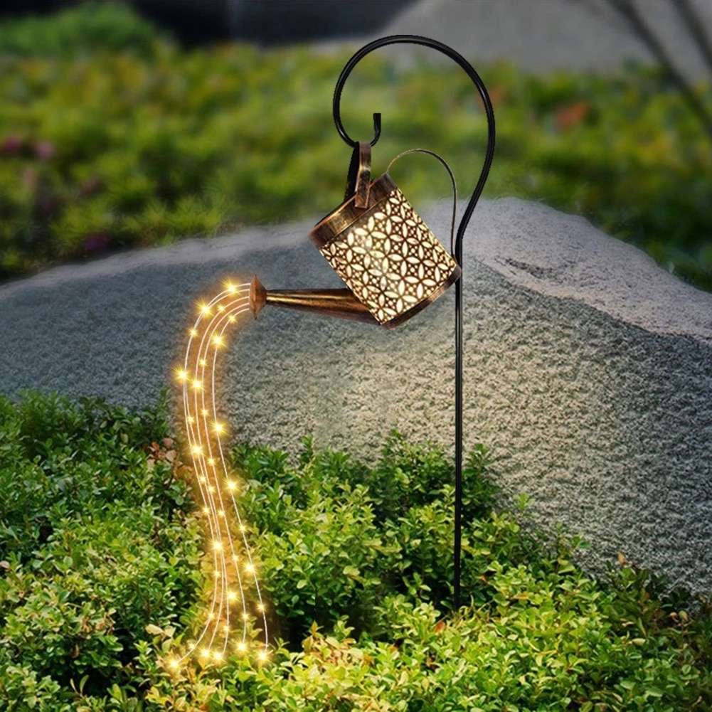 Solcellsdriven LED-trädgårdskanna lampa