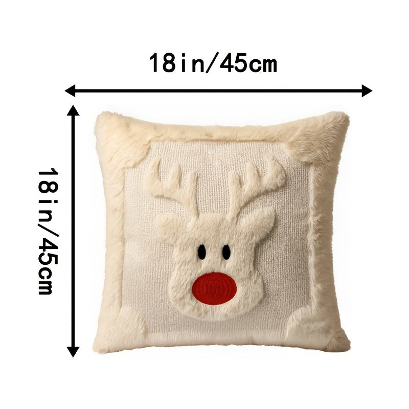 Julkuddfodral med renmotiv i ett matchande 2-pack