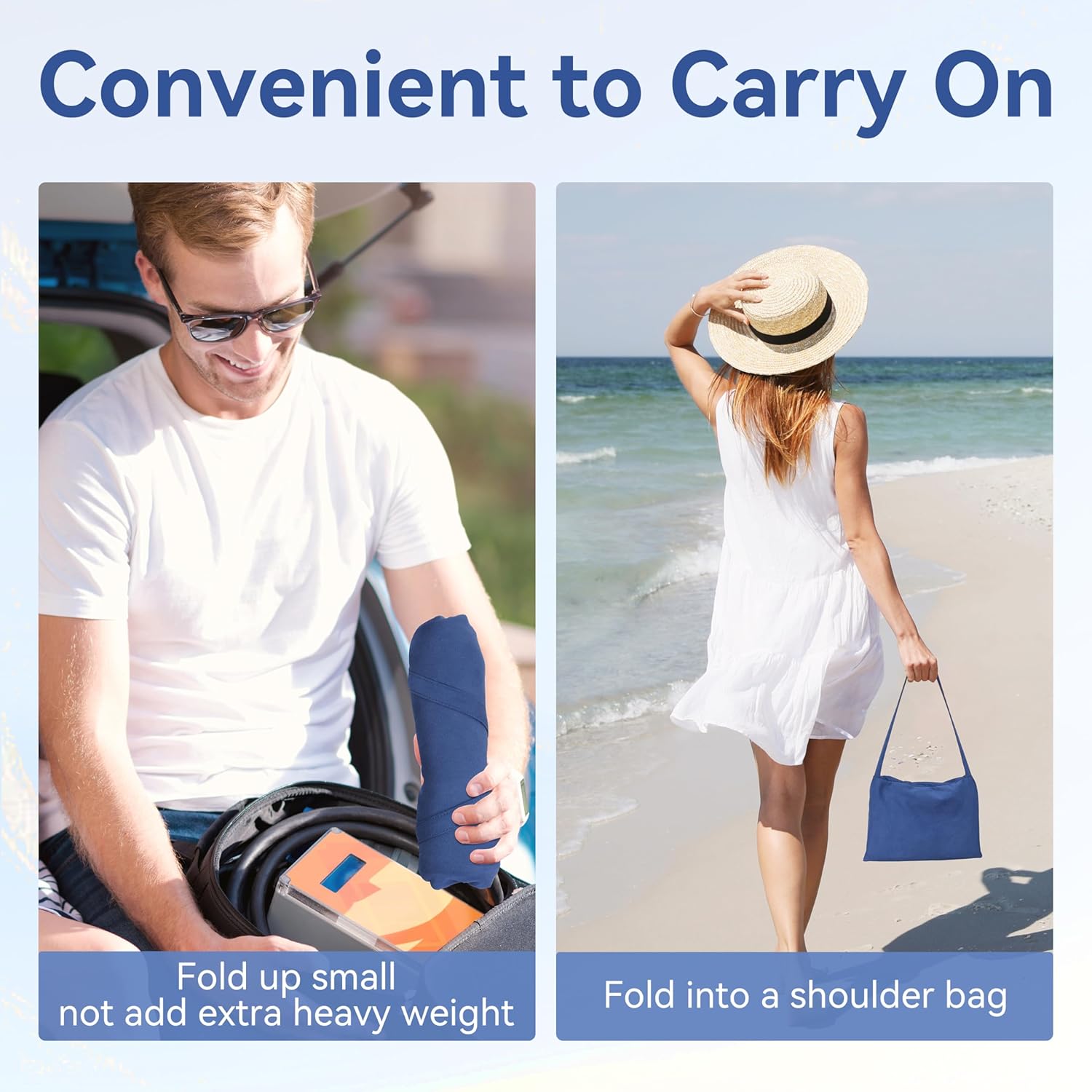 Solstolshandduk i mikrofiber använd på stranden