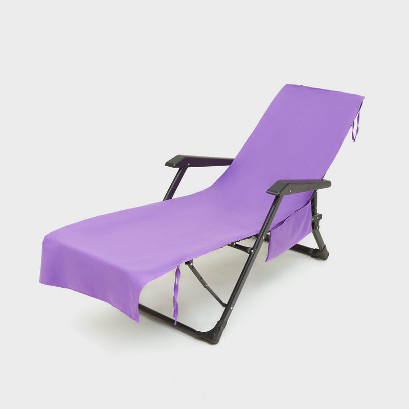 Solstolshandduk Mikrofiber Med Förvaringsfickor